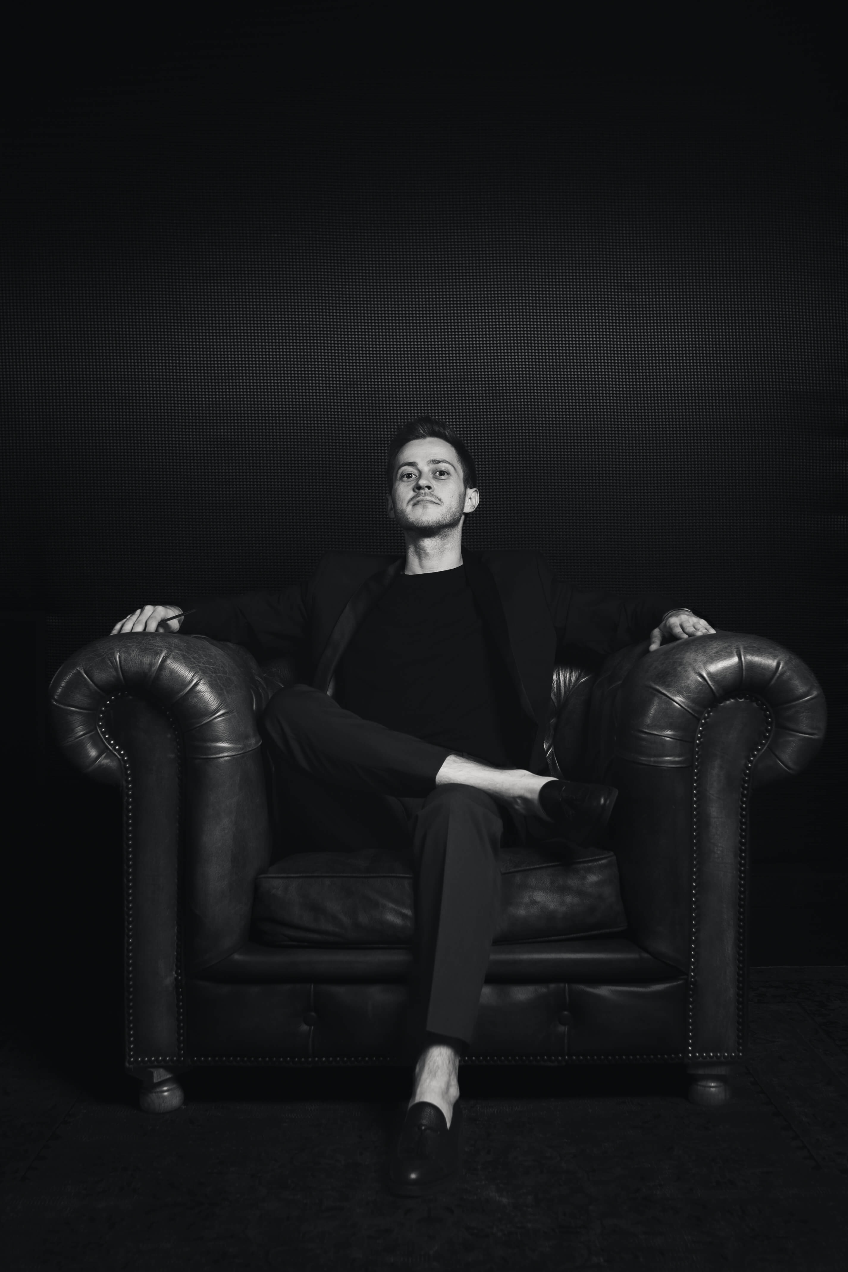 Professional barber studio portrait